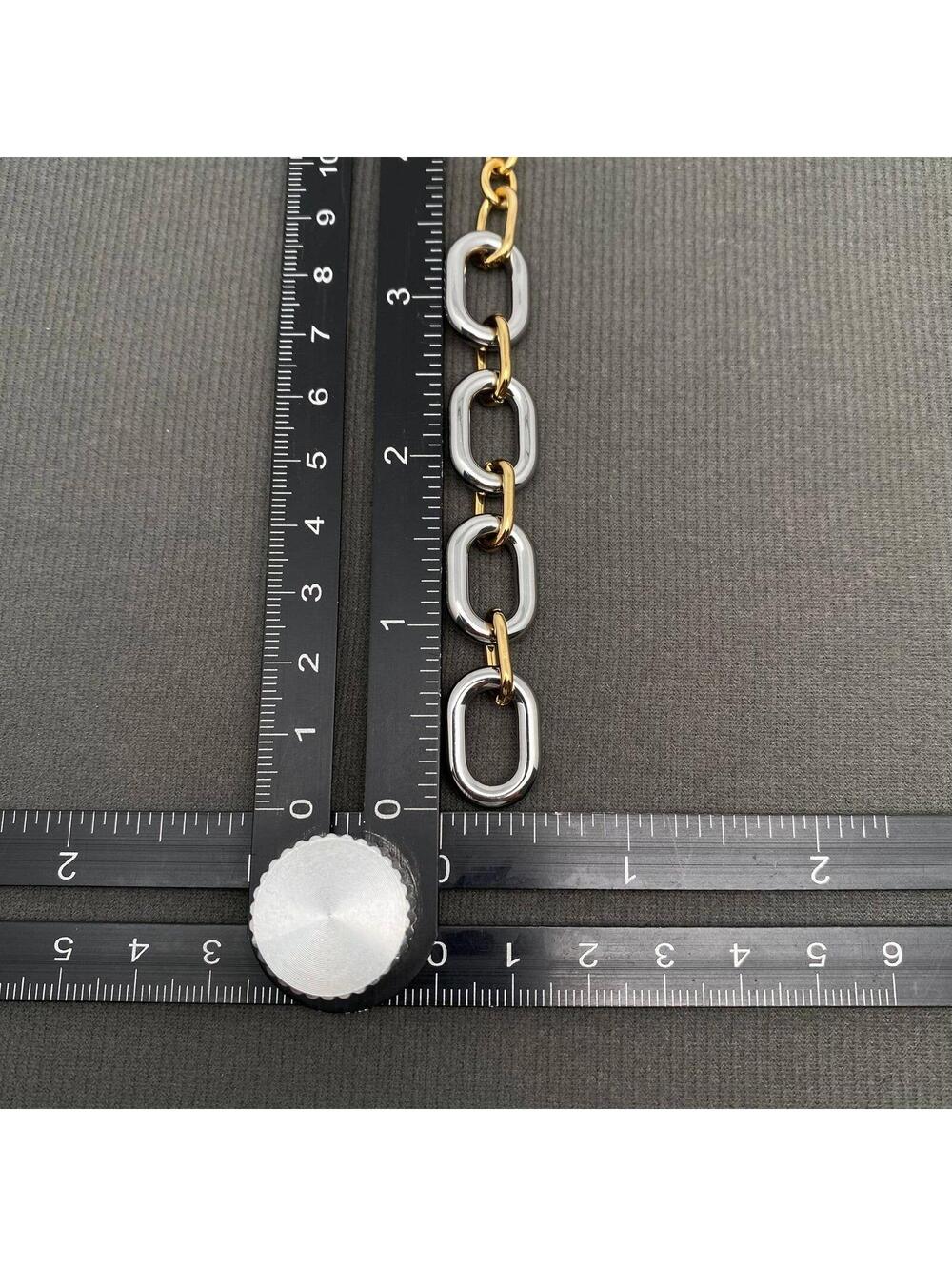Two Tone 18K Gold Plated S.Steel Chain Necklace - Picture 4 of 4